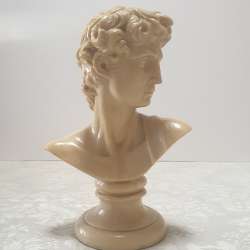 Italian Made David Bust Beige Marble Effect Michelangelo Inspired Classic Decor