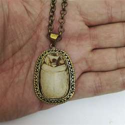 Ancient Egyptian History Royal Pharaonic Style Beetle Necklace Pharaonic Amulet