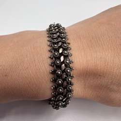 Vintage Bracelet Chain Black Sterling Silver 925 Jewelry Beautiful Women's Marke