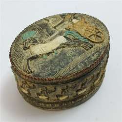 Vintage Egyptian jewelry box – Pharaonic antique sculpture decor piece