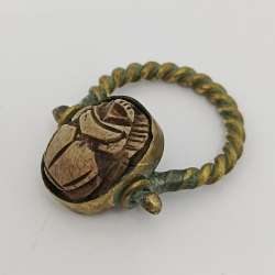 Scarab Ring of Ancient Egypt – Rare Jewel in Antique Pharaonic Style Size 7