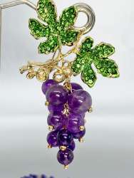 Author's Work New Women's Brooch, Natural Amethyst Stone, Jewelry