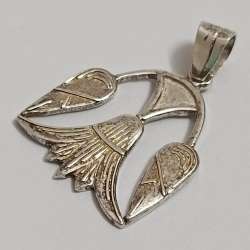 Egyptian 900 Silver Flower Pendant – Handmade Ancient Amulet, Pharaonic Style