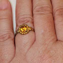 Vintage Ring with Amber-Colored Stone