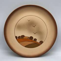 Schramberg Germany Plate 25cm Hand Painted Matte Vintage Porcelain Landlich