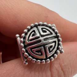 Vintage Sterling Silver 925 Ring Signed Tribal Ethnic Design Boho Statement S6.5