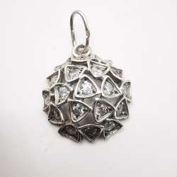 Vintage Pendant  925 Sterling Silver Jewelry,Handmade Zircon 4,30g
