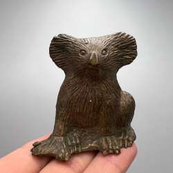 Vintage Bronze Koala Figurine Animal Statue Cast Metal Wildlife Home Decor 350g