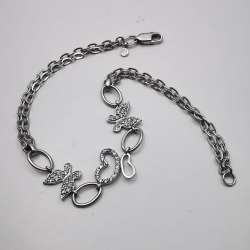 Vintage Beautiful Bracelet Jewelry,925 Sterling Silver, Handmade  Zircon 4,99g