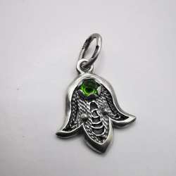 Vintage Pendant, Star 875 Sterling Silver Jewelry,Handmade Tourmaline 1,35g
