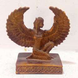 Rare Vintage Egyptian Resin Statue Small Figurine Art Goddess Isis Open Wings