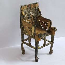 Egyptian-style replica of King Tut's throne – Handcrafted Pharaonic decor Unique