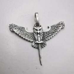 Vintage Owl Pendant 925 Sterling Silver Jewelry Handmade 5.40g