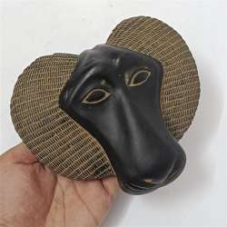 rare stone baboon statue is a unique and ancient piece of ancient pharaonic styl