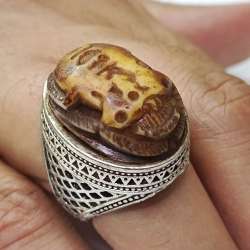 Antique Egyptian ring – vintage silver, handmade, size 8, collectible style