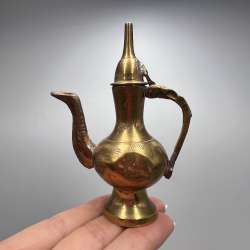 Handmade Indian Teapot Antique Brass Kitchen Tools golden masterpiece