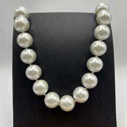 Women's Spanish necklace with imitation natural pearls vintage silver