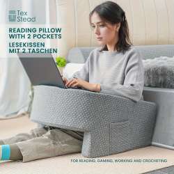 Extra Large Memory Foam Reading Pillow with Armrests for Reading & Working