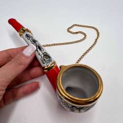 Vintage USSR Porcelain Smoking Pipe Ukrainian 1978 Collectible Tobacco Pipe