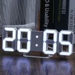 3D LED Digital Wall Clock, Adjustable Night Light Electronic Display for Bedroom
