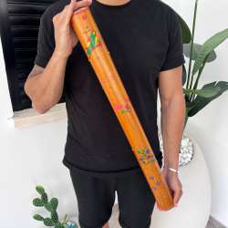 Vintage Rain Stick Honduras Handcrafted Wooden Percussion Folk Art Instrumen