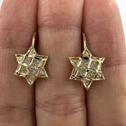 New 14K Gold Italian Women’s Fashion Earrings Jewelry Elegant 2.2g Gift for Her