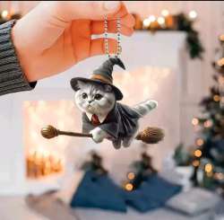 2D Cute Cat Acrylic Material Flat Pendant Car Interior Decoration Backpack Keych