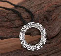 Metal Stargate Stainless Steel Pendant Jewelry With Chain Necklace Men Round Des