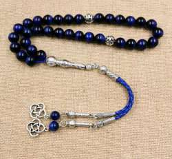 6 Natural blue tiger eye Tasbih Muslim Man bracelets Gift Eid misbaha accessorie