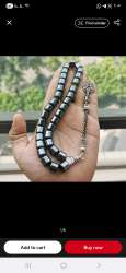 6 Tasbih Natural hematite stone promotes blood circulation misbaha 33 beads musl