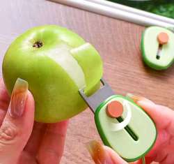 C Mini Cartoon Avocado Stainless Steel Scalable Peeler Key Chain Portable Fruits