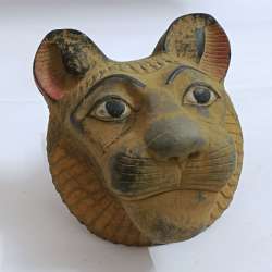 Handmade Bastet cat statue – rare Egyptian pharaonic style art collectible
