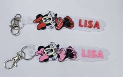 Personalized Minnie Mouse Keychain name
