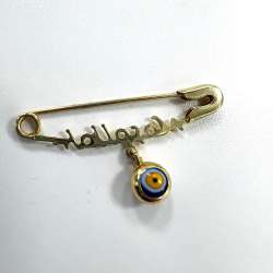 New 14 yellow gold baby clothes peg with round eye Gift 1g Special Design