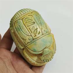 Hand-carved Egyptian Scarab – Vintage Stone Art, Ancient Egypt Collectible