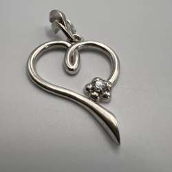 Vintage Pendant Icon Necklace Jewelry Sterling Silver 925 Beautiful Heart 3.14gr