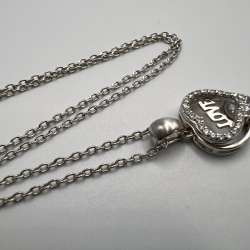Vintage Pendant Chain Necklace Jewelry Sterling Silver 925 Beautiful Heart 3.25g