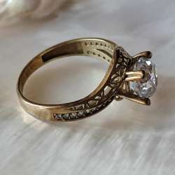 Granite Stone Ring 333 Germany, 1980s, Antique, 2.6g, 18 years