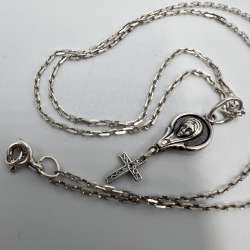 Vintage Icon Pendant Cross Chain Jewelry Sterling Silver 925 Beautiful Women's 2