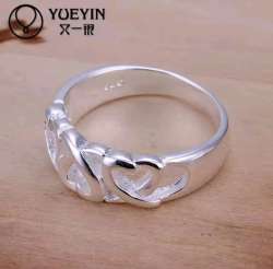 Wholesale Silver Color Wedding Rings For Women Engagement Bridal Jewelry Female
