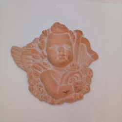 Vintage Ceramic Cherub Figurine Angel Wall Decor Hanging Collectible Ornament