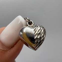Vintage Heart Shape Pendant Handmade 925 Sterling Silver Jewelry 1.2g Gift