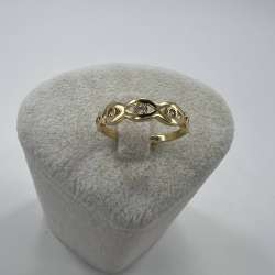 New Elegant 14K Solid Gold Ring with Infinity Diamond Design  1.7g Made in Italy