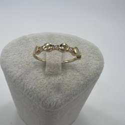 New 14K Solid Gold Ring 1.7g – Modern Bead and Stone Design, Made in Italy