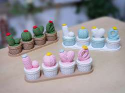 Decor Knitted Cactus Combo for home decor , kitchen