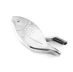 Fish-shaped stainless steel hand juicer, durable design for fresh citrus juice d