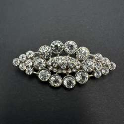 Vintage Brooch Pin Elegant Silver Tone Rhinestone Costume Beautifu Jewelry