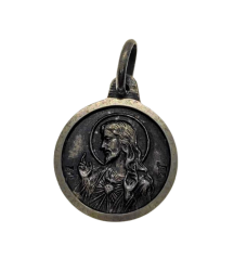 Vintage Sterling Silver 925 Pendant Jesus Christ & Our Lady of Covadonga 2.13g