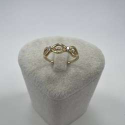 New 14K Solid Gold Ring 1.8g – Elegant Openwork Band with Stones, Made in Italy