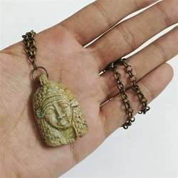 Ancient Egyptian pharaoh head pendant – handcrafted necklace with antique look